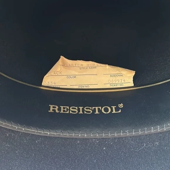 Vintage RESISTOL Quarter Horse Rodeo Black Cowboy Hat